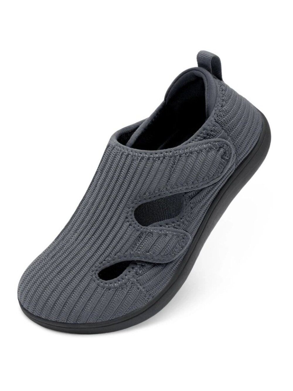 LeIsfIt Size 7.5 Shoes Adjustable Breathable Comfort Dark Gray Wide Toe Box
